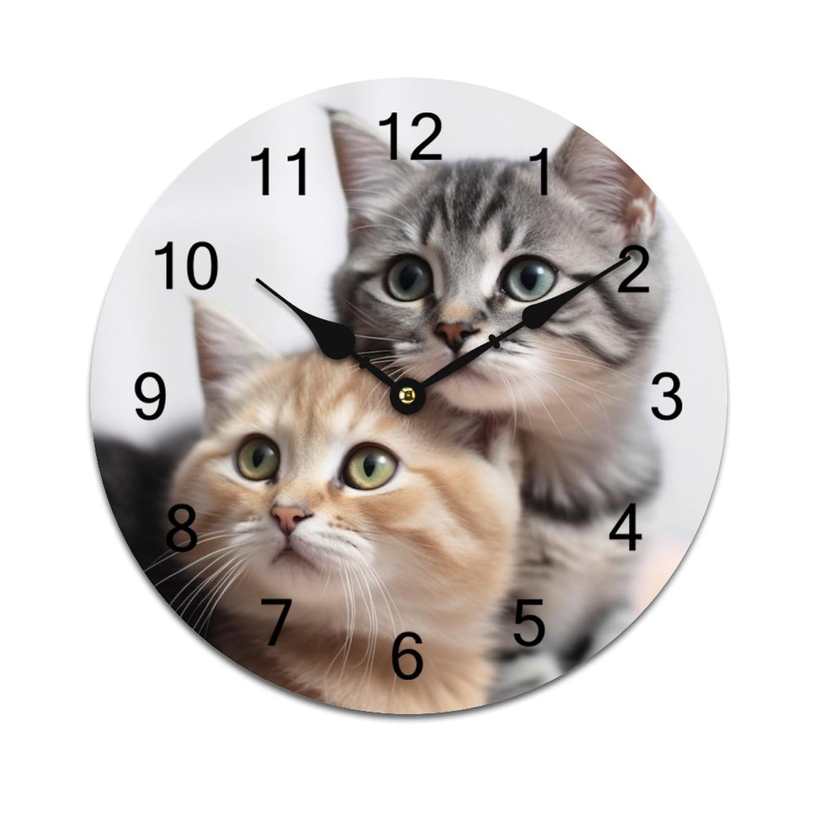 Horloge murale ronde en PVC silencieuse pour maison et bureau