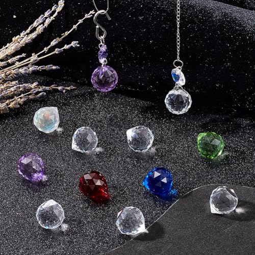 SOFPLATE 1 Box 20Pcs Glass Ball Prism Hanging Crystal Ball Prism 20mm Rainbow Transparent Teardrop Crystals Sun Catcher Prisms Pendants for Ceiling Chandelier Suncatcher Feng Shui Windows Garden Decor - Image 4