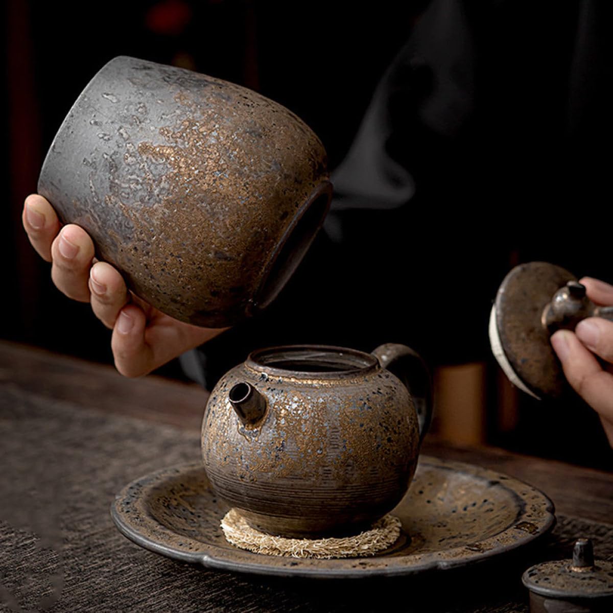 Ipetboom Tarro Estable, Diseño Elegante para Almacenar Té de Cerámica Cierre Hermético, Recipiente para Té para Uso Doméstico