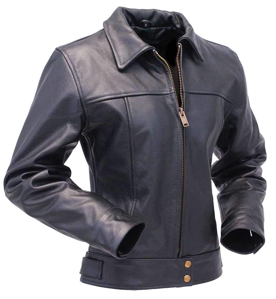 Tough Lady Heavy Cowhide Leather Jacket #L1401192ZK
