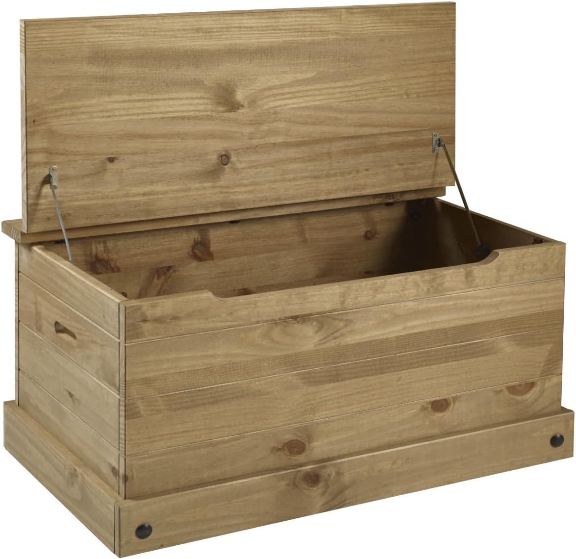 OS Home and Office Furniture Cottage Series Wood Storage Trunk in Brown