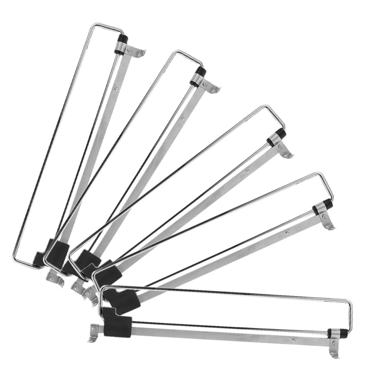 LALADEFIEE 5pcs Adjustable Closet Rods for Hanging Clothes Sturdy Iron Telescopic Hanger Wardrobe Hardware Space Saving Retractable Design for Easy Installation and Smooth Use