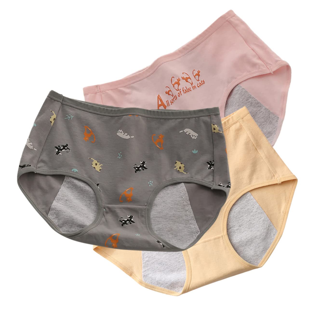 BESTYASH Bragas Periodo Menstrual Bragas Para Mujeres Calzoncillos Menstruales Pantalones De Lino De Las Mujeres Inconformista Menstrual Ropa Interior De Época Algodón