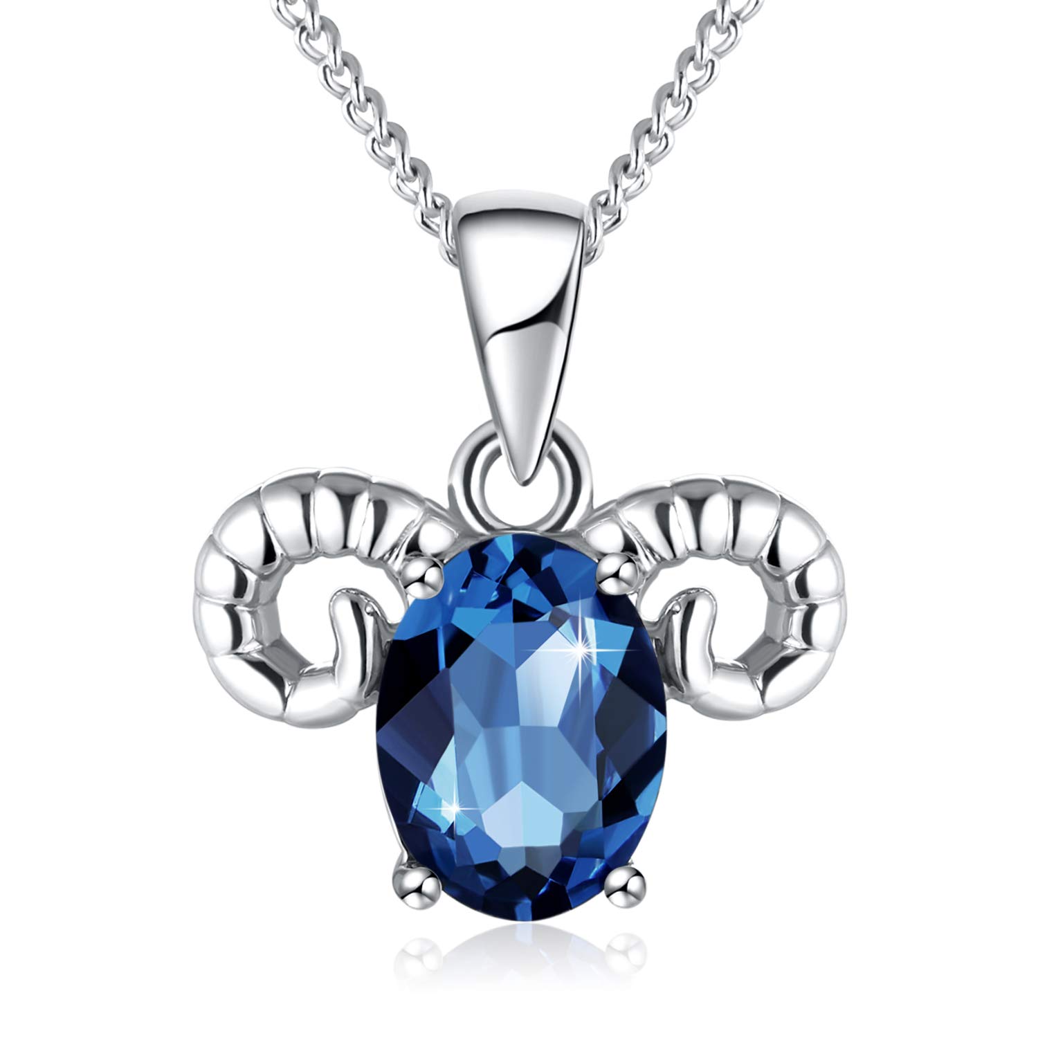 Zodiac Constellation Necklace, Crystals from Swarovski, 12 Zodiac Horoscope Charms Crystal Pendant Necklace Jewelry, Birthday Birthstone Gifts for Women, 20", Gift Packaging