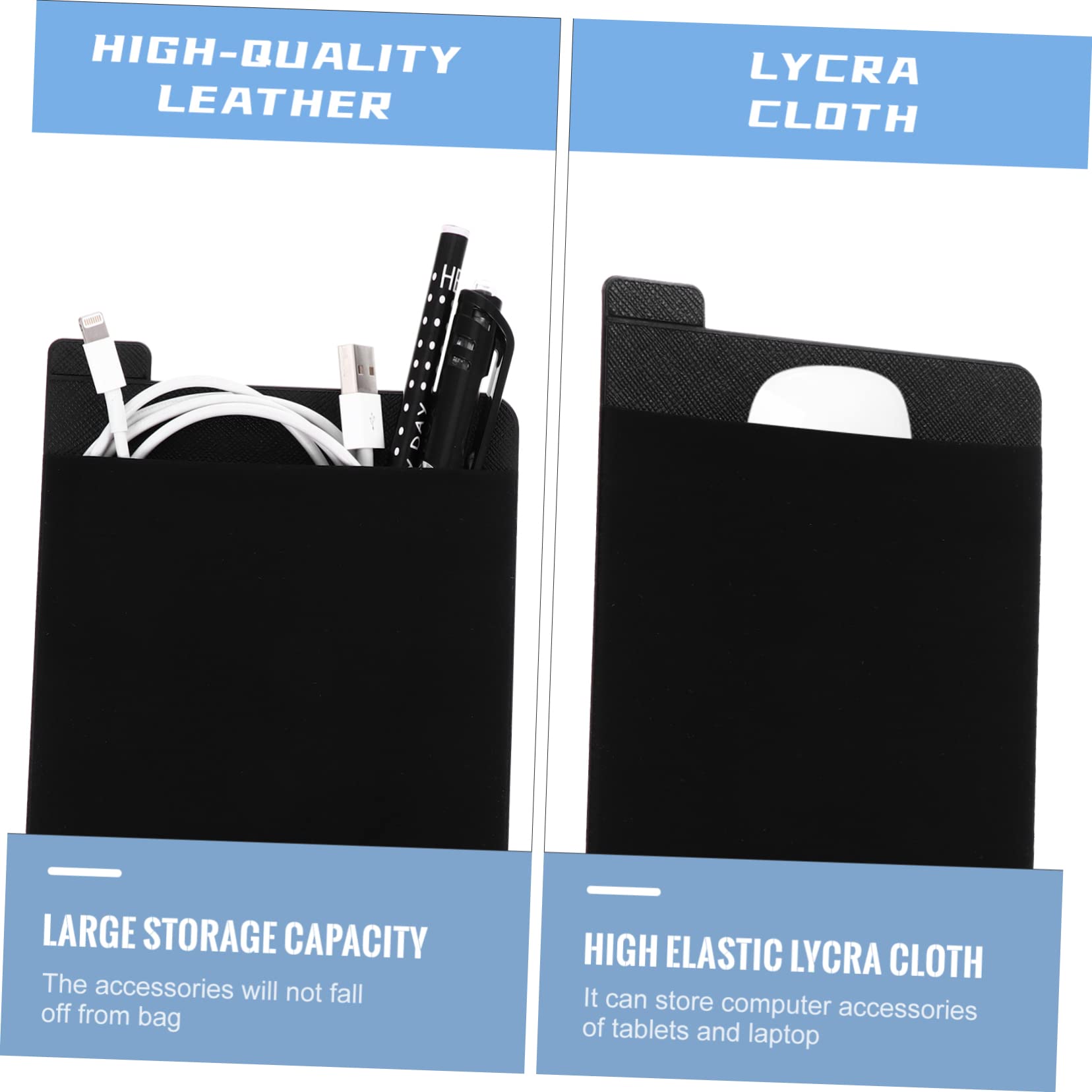 DOITOOL 1pc Portable Stick Laptop Organizer Elastic Storage Bag for Tablets and Accessories Seamless Design Removable and Smooth High Capacity for Easy Organization