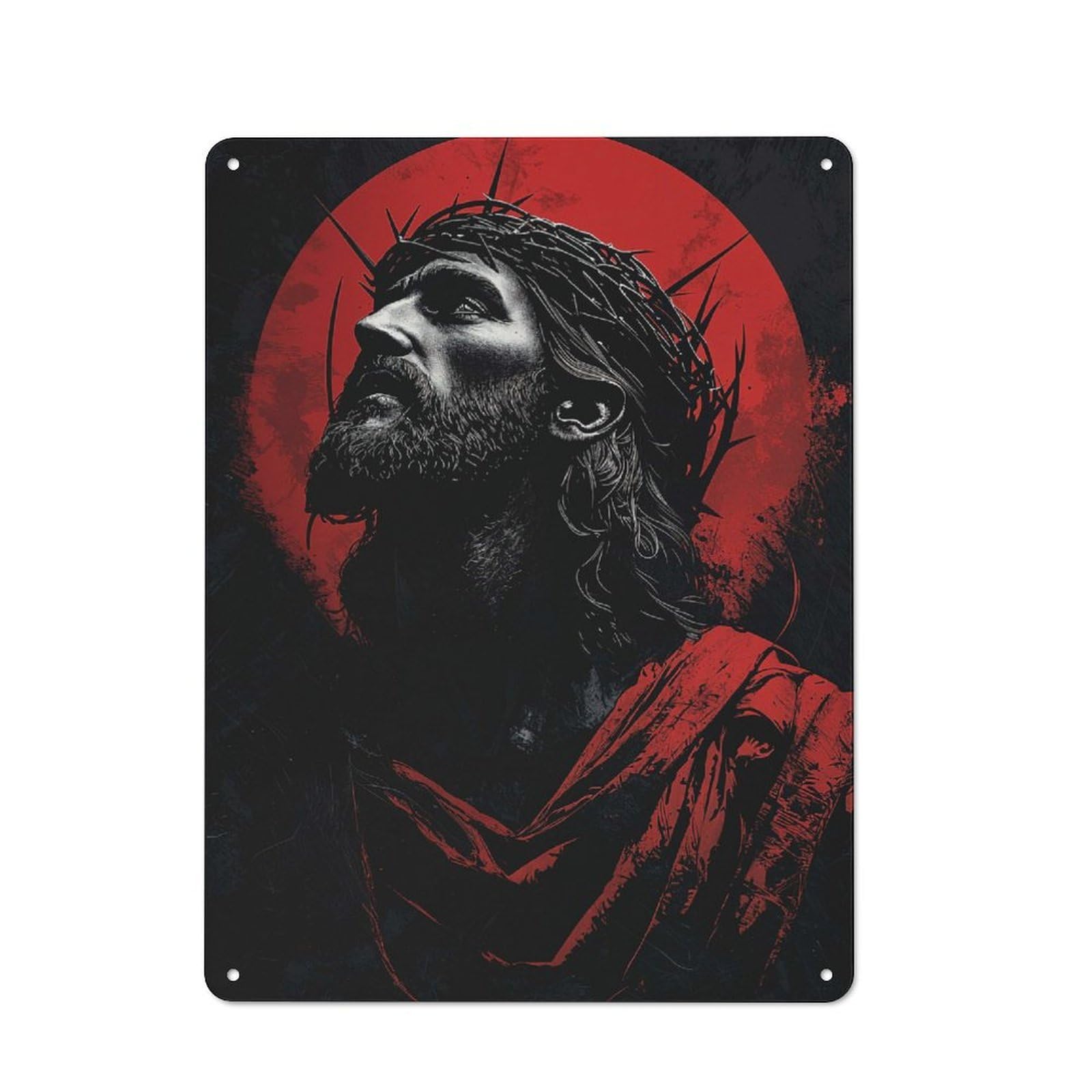 Junmoney Jesus Christ Artwork Retro Metal Wall Sign 40X30cm With For Living Room Wall, Housewarming Wall Decor For People Furnishing Living Room