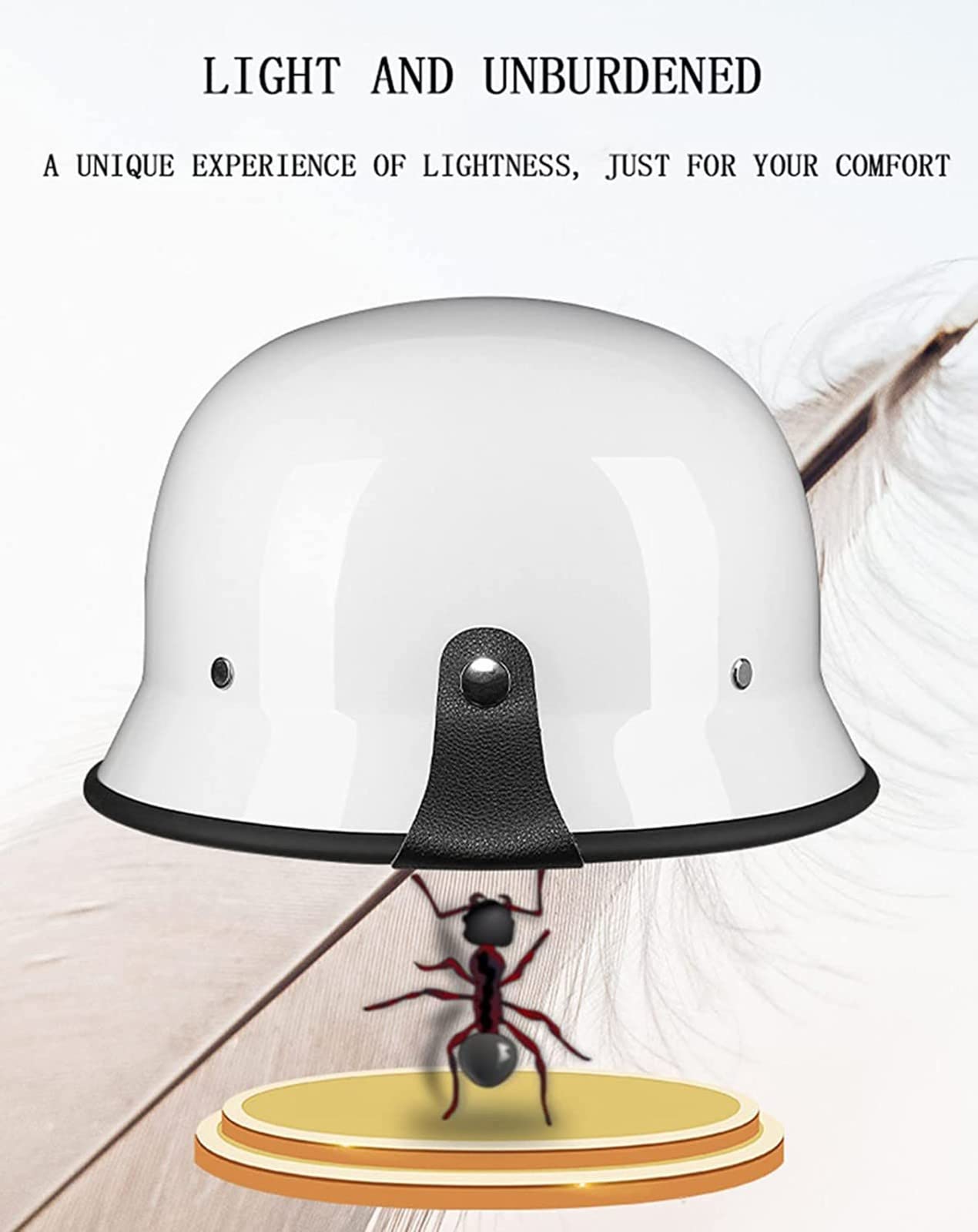Halbschalenhelm Halbhelme Motorradhelm mit ECE Genehmigt Brain-Cap Halbschale Roller-Helm Scooter-Helm Jet-Helm Retro für Erwachsene Herren Damen