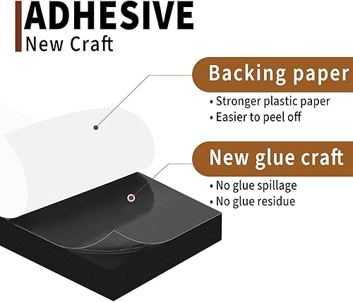 Miniatura 3 de Yotache rollos 2 en 1 de cinta adhesiva de espuma de goma de 2" de ancho x 14" de grosor, tiras adhesivas de espuma de célula cerrada, burlete de