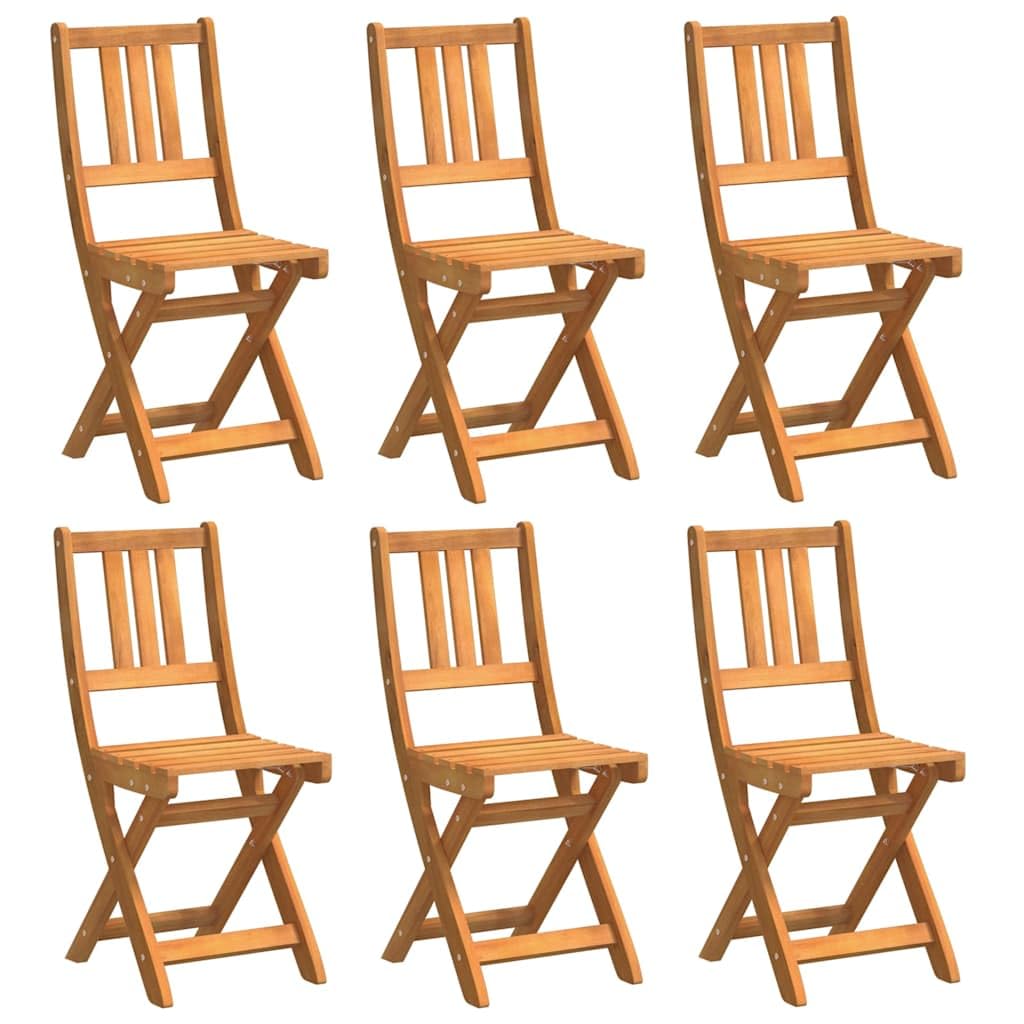 Chaise de jardin pliante en bois 6 pcs 40x42x85 cm pour terrasse