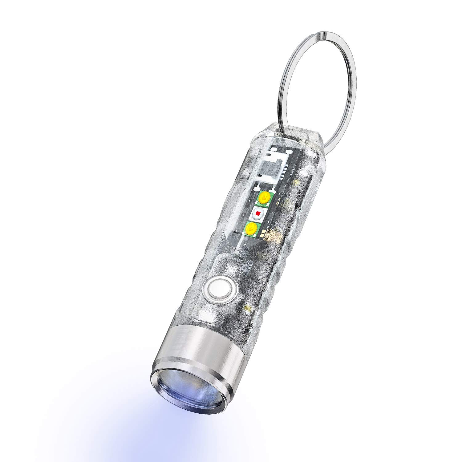RovyVonAurora A8 Pro Keychain Flashlight, Blacklight Flashlight, Rechargeable EDC Flashlight, IP66 Water Resistant for Camping Hiking