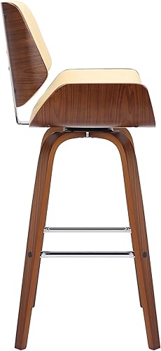 Miniatura 5 de Armen Living Tyler 26" Counter Height Swivel Cream Faux Leather and Walnut Wood Bar Stool crema/nogal,Gris / Negro,Marrón Vintage/Natural,Verde