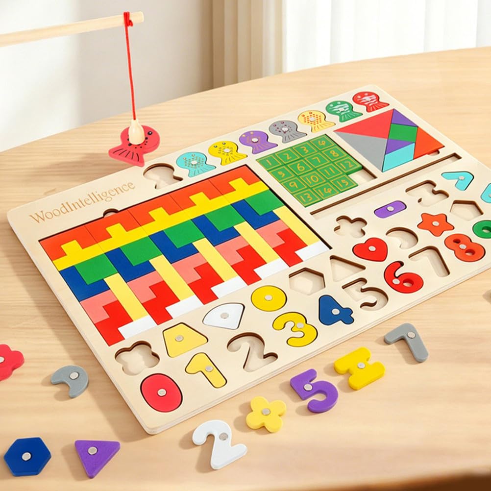 Tablero Montessori de Madera, Juego de Pesca Magnético