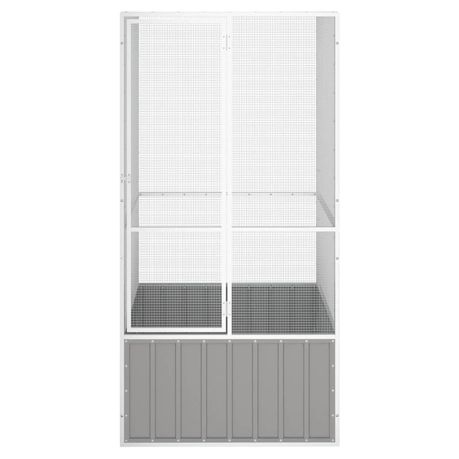 Homgoday Jaula para pájaros, gris, 111 x 107 x 211,5 cm, acero galvanizado