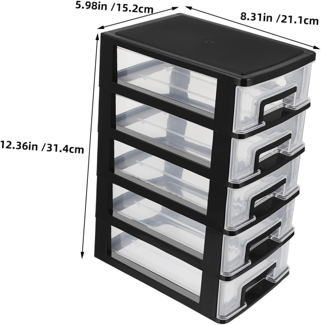 5-layer Storage Cabinet, Portable Plastic Drawer Type Closet Dustproof Storage Case Organizer Sundries Holder