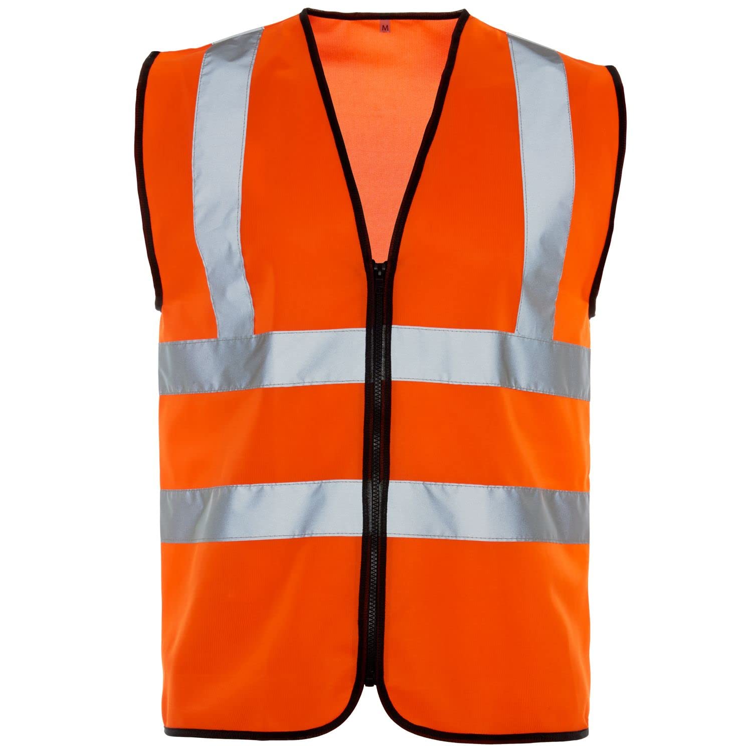 Expert Workwear Hi Vis Vest Zipper High Visibility Unisex Zipped Safety Vest Reflective Hi Viz Zip Waistcoat Jacket Class 2 (4XL, Orange - Zip)