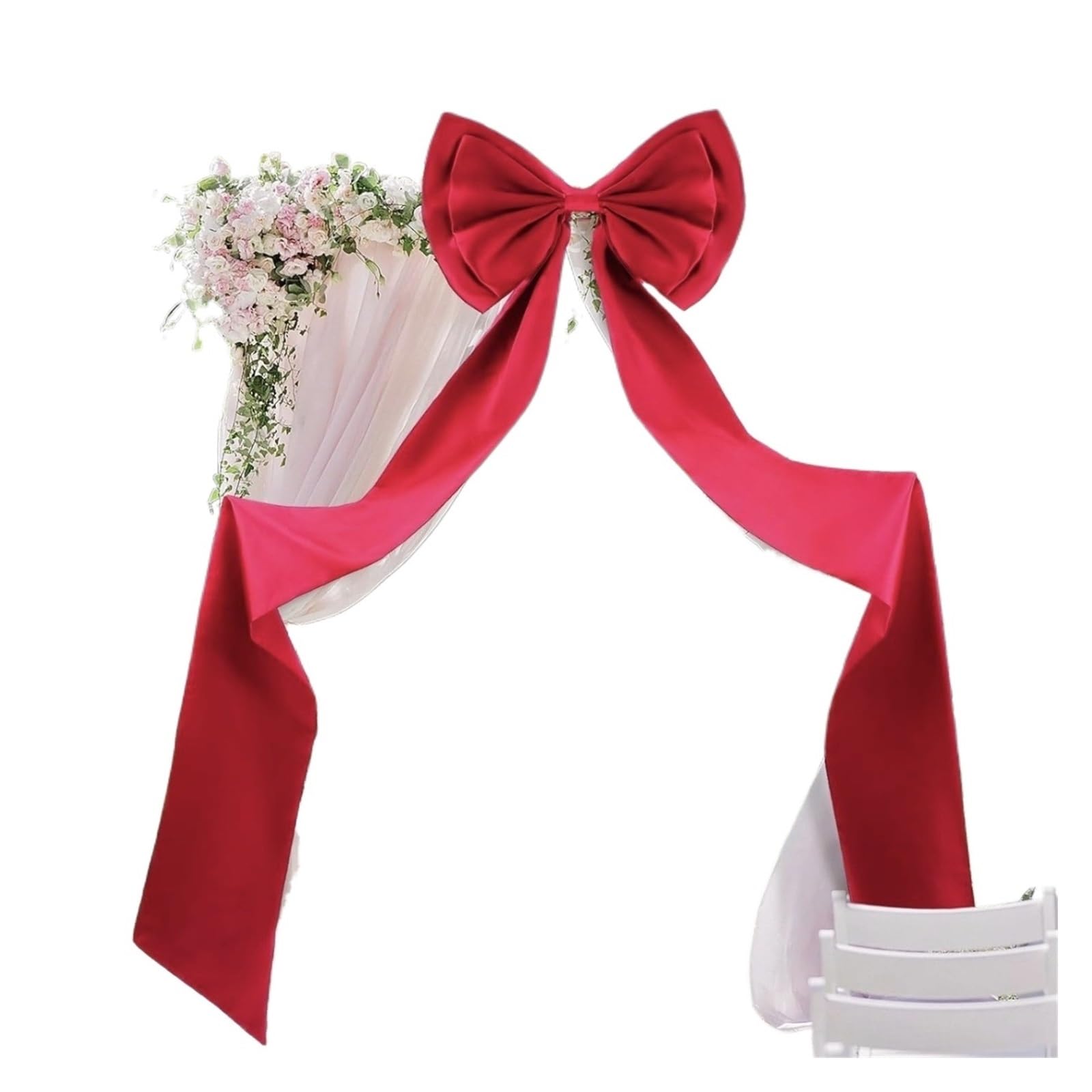 Generico Fiocco Grande,Satin Ribbon Bow Decorazioni Arco Decorativo Gigante con Fiocco Bianco for Cerimonia Nuziale, Festa di Compleanno, Sfondo Fotografico - Elegante Design in Tessuto(A1)