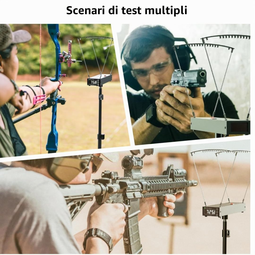 Misuratore di velocità, cronografo balistico per fucili, tester di velocità di precisione con schermo LCD FPS MPS misura per tiro con l'arco freccia