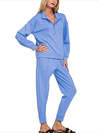 Amazon.com: Garden Naked Women's Casual Tracksuit Set Half Zip Collared