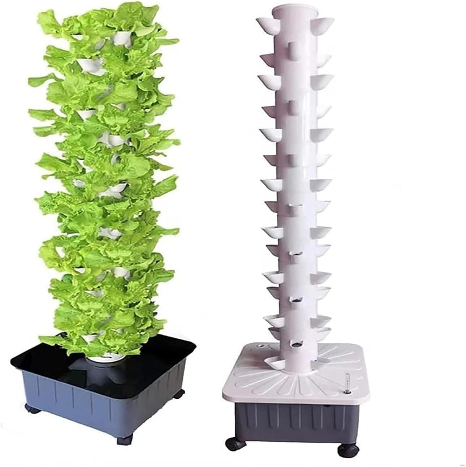 Torre hidropónica, Kit de Cultivo hidropónico aeropónico para Frutas y Verduras con Bomba hidratante, Adaptador, macetas de Red, Temporizador para Frutas, Verduras y 30 Agujeros