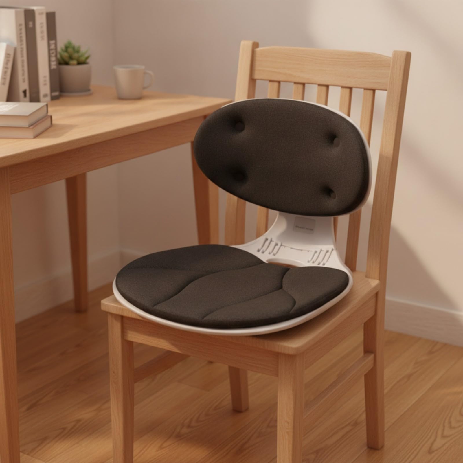 Cojín Ergonómico con Respaldo Cómodo, Gris