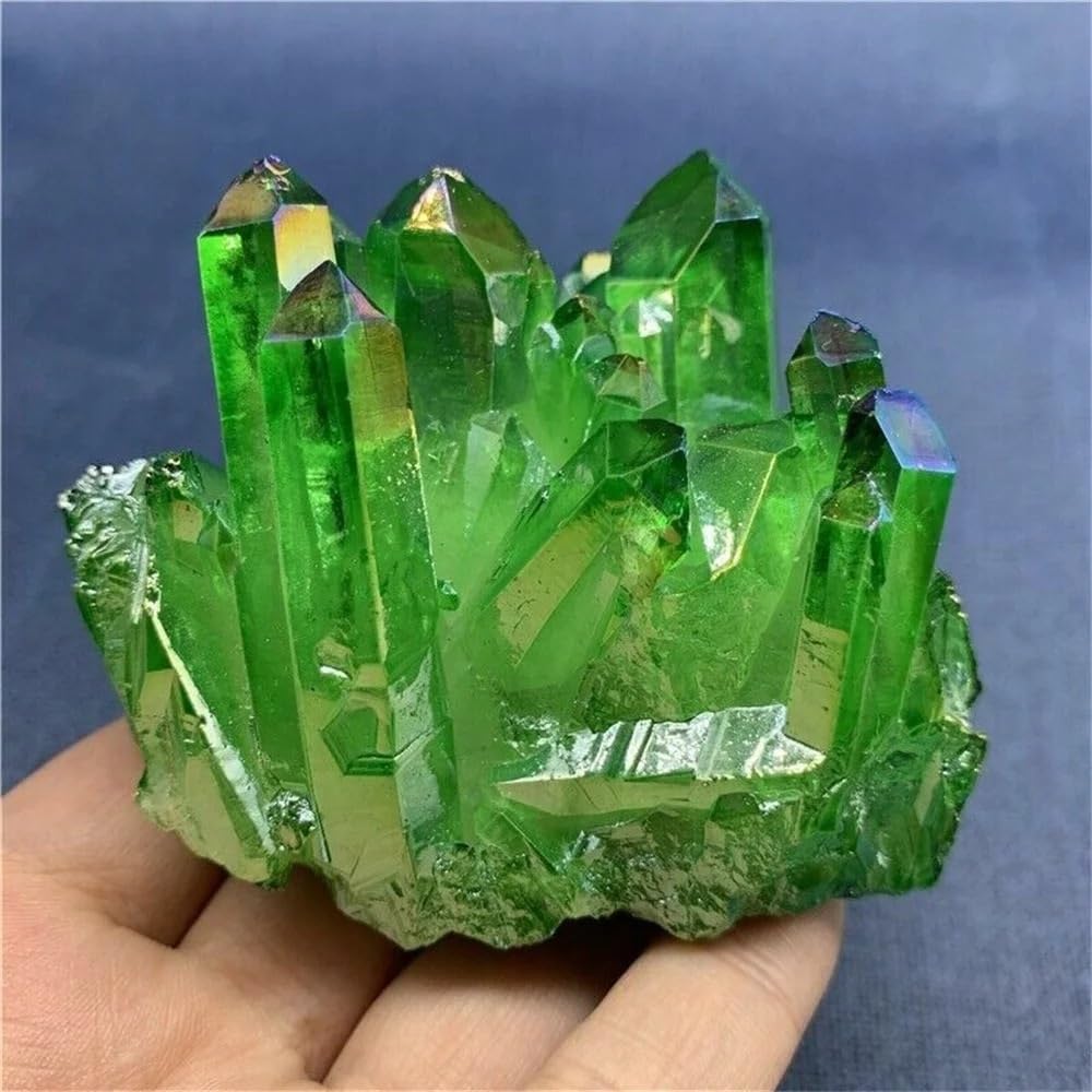 AARTERZZA 1pc 80-110g High Green Electroplating Crystal Cluster Specimens Stone