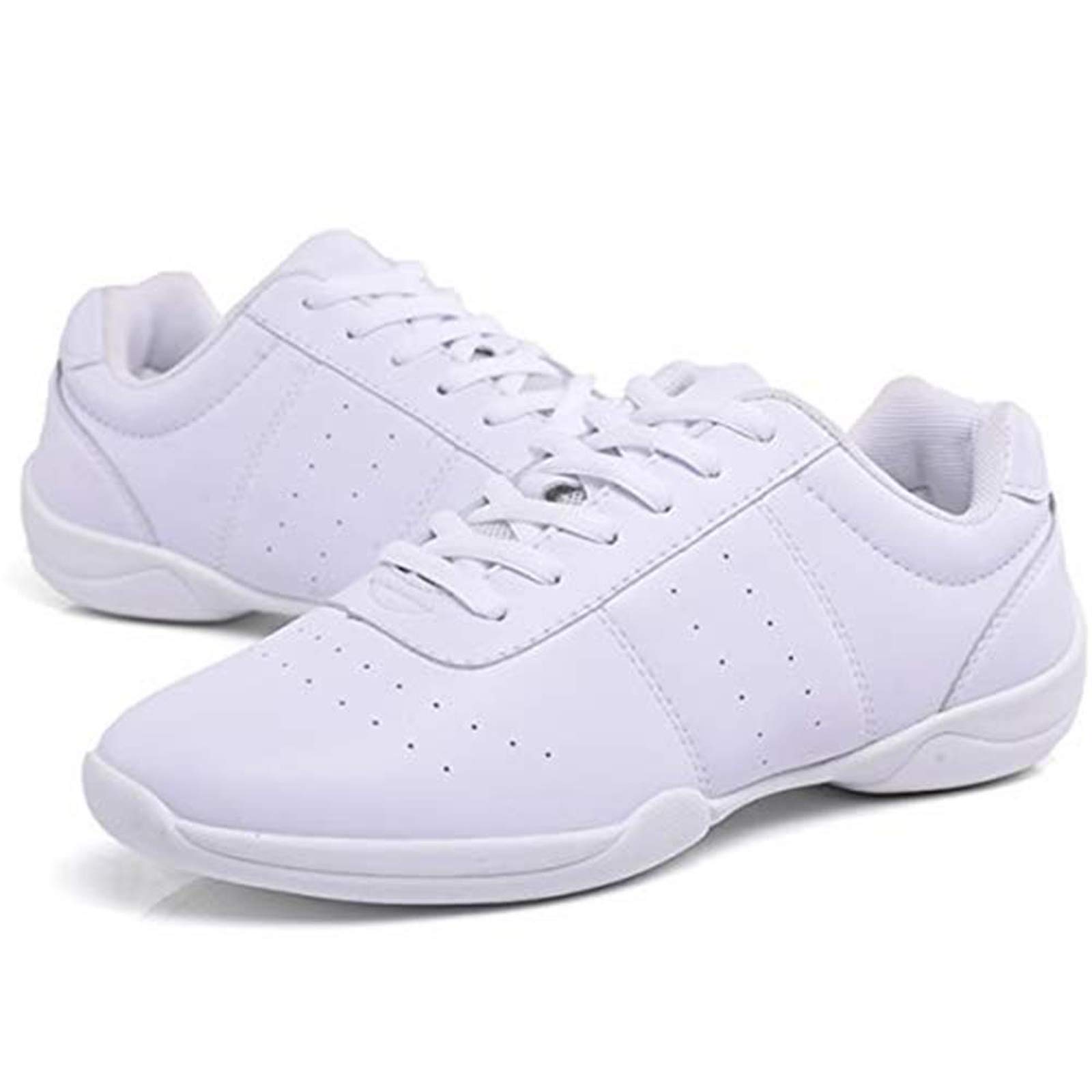 DADAWEN Damen Cheerleading Schuhe Mädchen Tanz Turnschuhe Yoga Training Schuhe Weiß