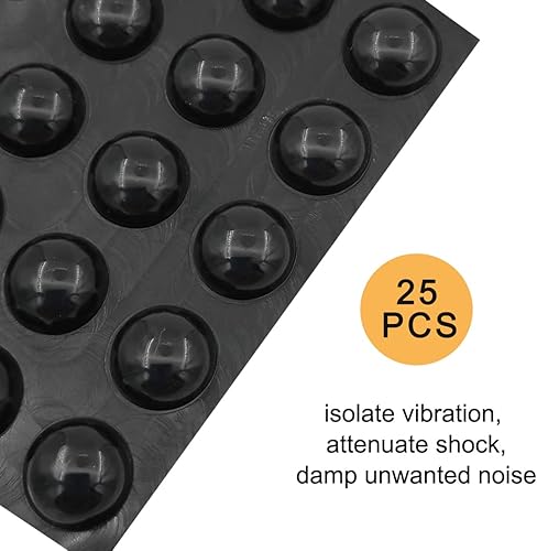 Miniatura 2 de Pies de aislamiento autoadhesivos, juego de 25 almohadillas de goma de silicona hemisferio de 0.75 pulgadas para altavoces, electrónica, mesas,