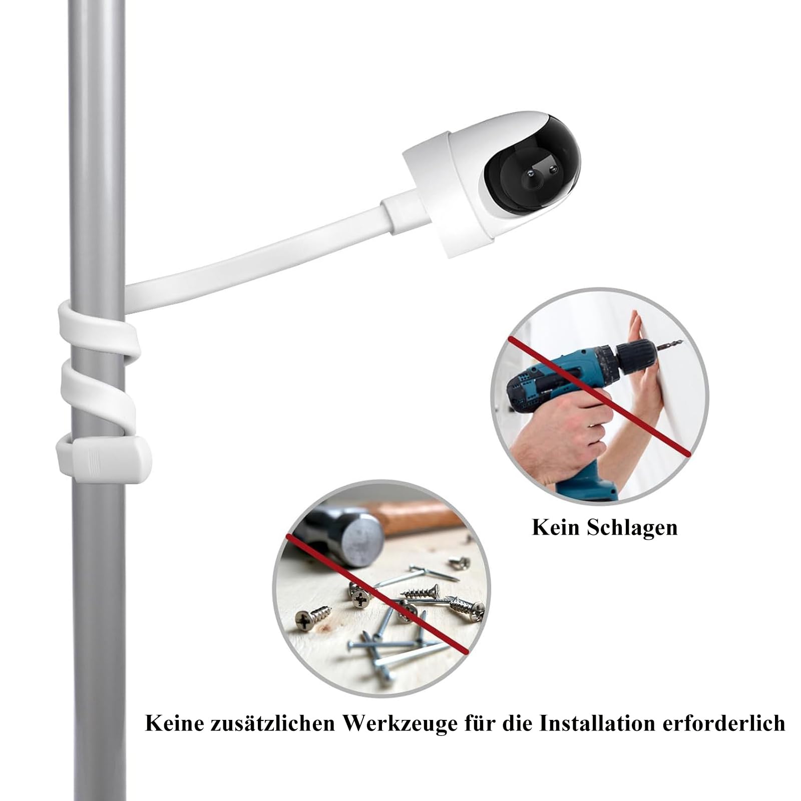 Raheem Supporto per baby monitor Tapo C200/C210/C211/C212/C220/C225, supporto per telecamera di sicurezza flessibile, Wi-Fi, telecamera IP per cameretta dei bambini, bordi per culla, baby monitor