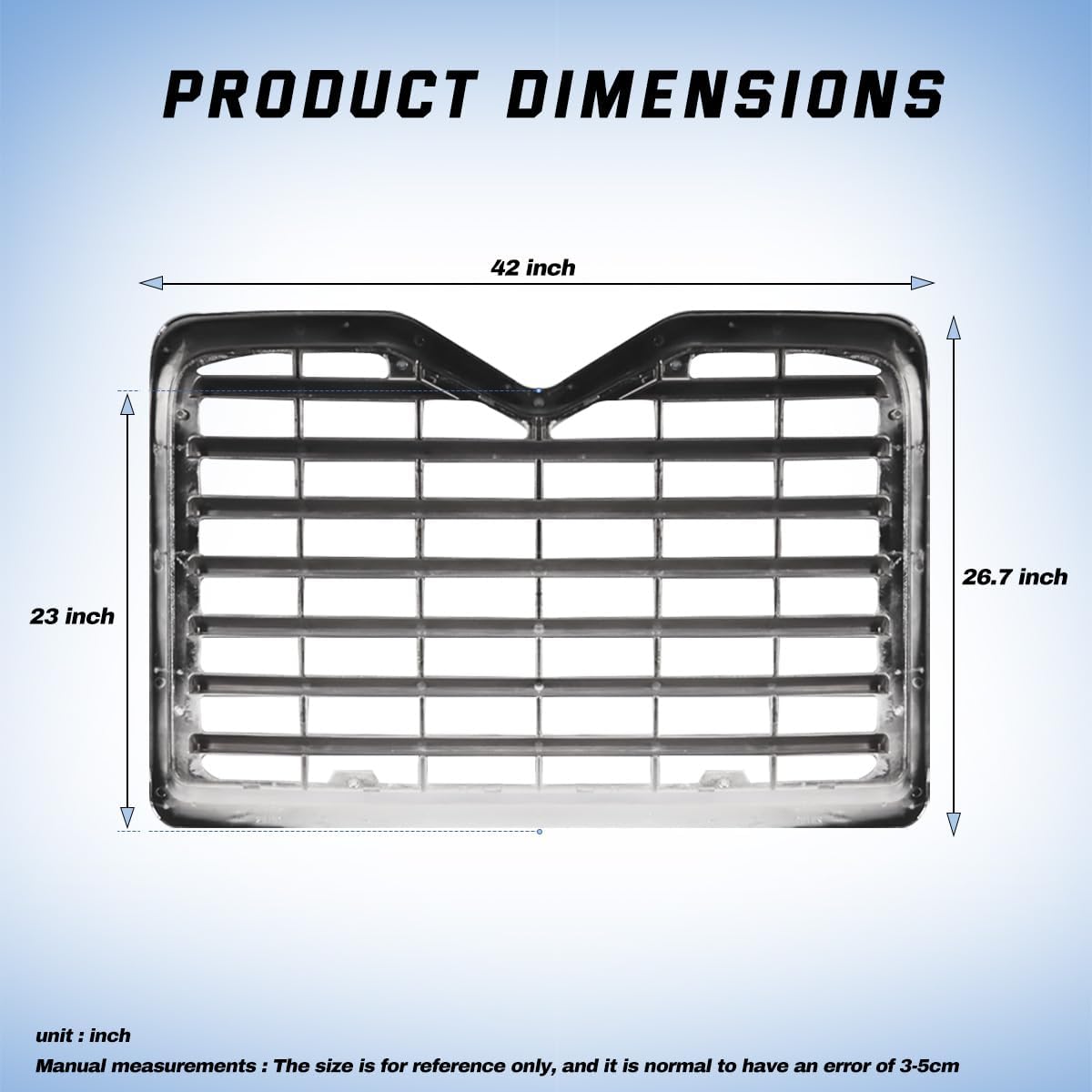 Front Chrome Grill Grille Compatible With 1996-2007 Mack Vision Grille Semi Trucks