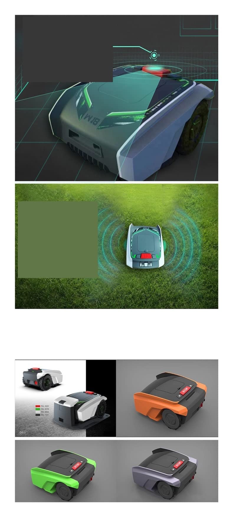 Cortacésped Inteligente Completamente automático poda eficiente teléfono móvil planificación Camino Patio cortacésped Robot de césped,Mantenimiento eficiente del jardín