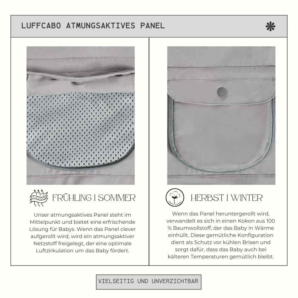 Ergonomische Babytrage Alle Jahreszeiten Kindertrage, Atmungsaktive Babytrage Neugeborene Ab Geburt, Baby Trage Neugeborenes (3–15kg) (Grau)