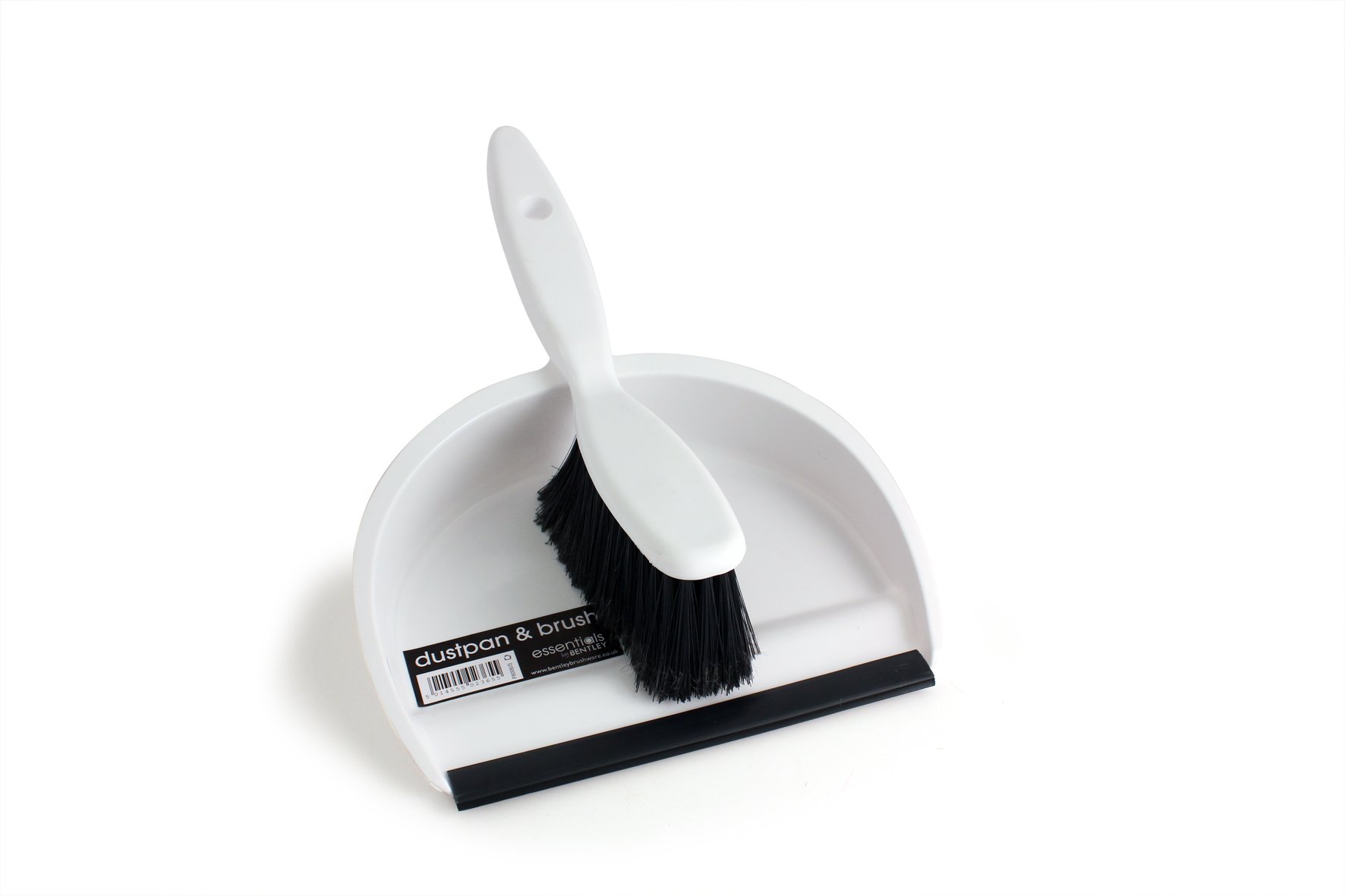 Juego De Recogedor Y Cepillo Bentley Industrial - Negro Y Blanco, Esencial Para La Limpieza Diaria