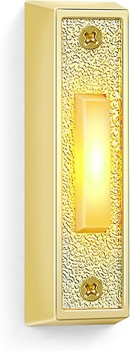 Saillong Botón de timbre iluminado, timbre de puerta con cable, timbre de puerta LED, interruptor de timbre montado en la pared, botón de timbre de