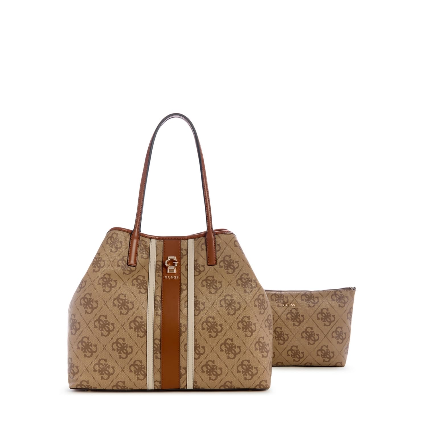 Guess Erenia Girlfriend Satchel, Color Ltl - Latte Logo Ltl - Latte Logo One Size-image