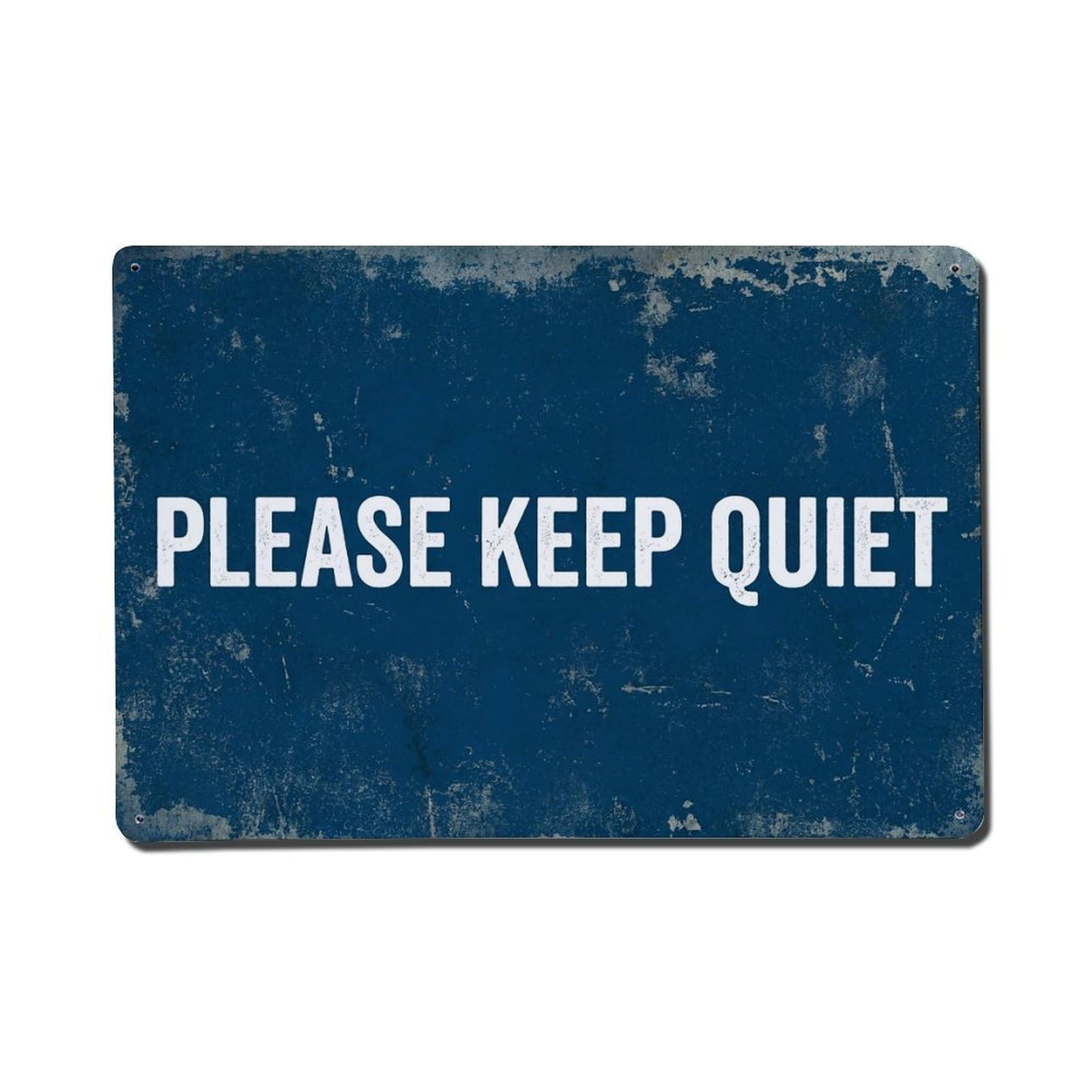 Vintage Please Keep Quiet Metal Tin Sign Plaque Wall Decor for Cafe, Club Bar, Office, Garden Metal Poster 8x12Inch