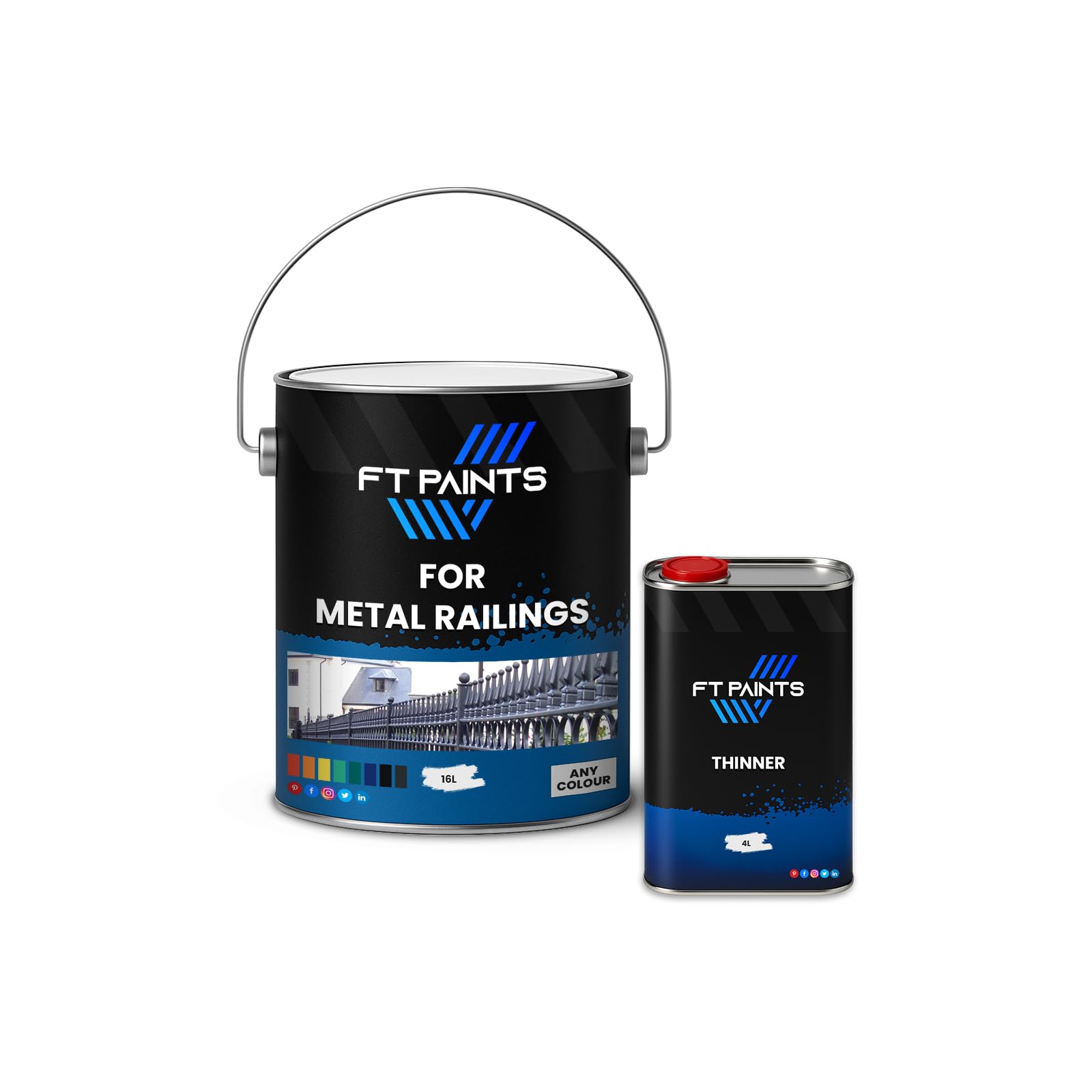 Fabiot. Ral 3020-Traffic Red Ft Paints 20L Kit Matt Finish Paint For Metal Railings