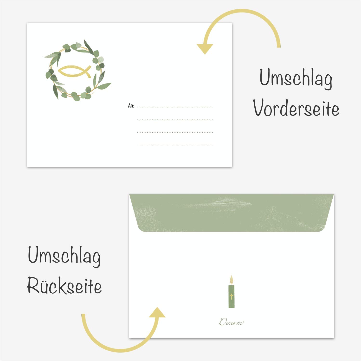 Taufeinladungskarten – 8 Klappkarten Mit Umschlägen, DIN A6/C6, Zum Selbstbeschriften, Modernes Design