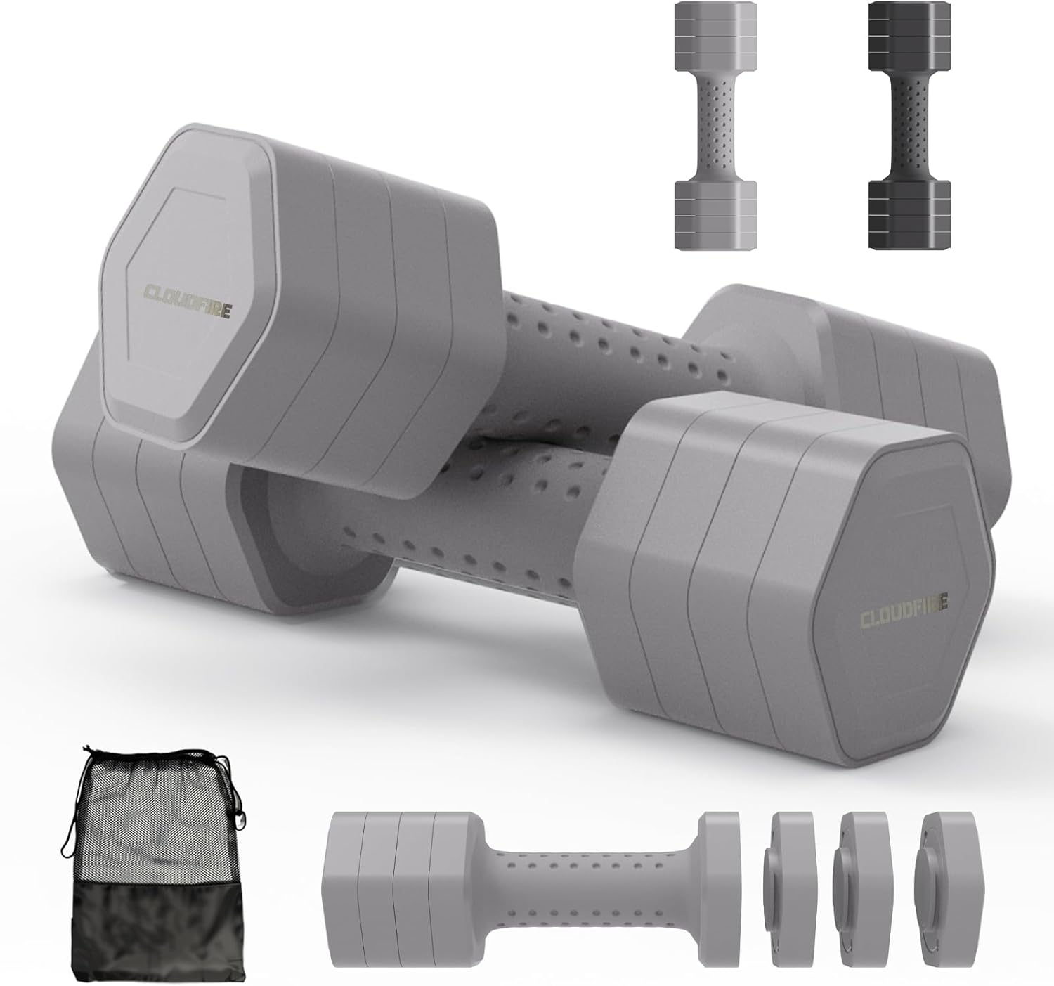Adjustable Dumbbell Set of 2, 4 in 1 Free Weights Dumbbells Set, Hand Weights for Women at Home, 5 lb Dumbbells Set with Non-slip Comfort Handle for Home Gym Exercise Workout Training