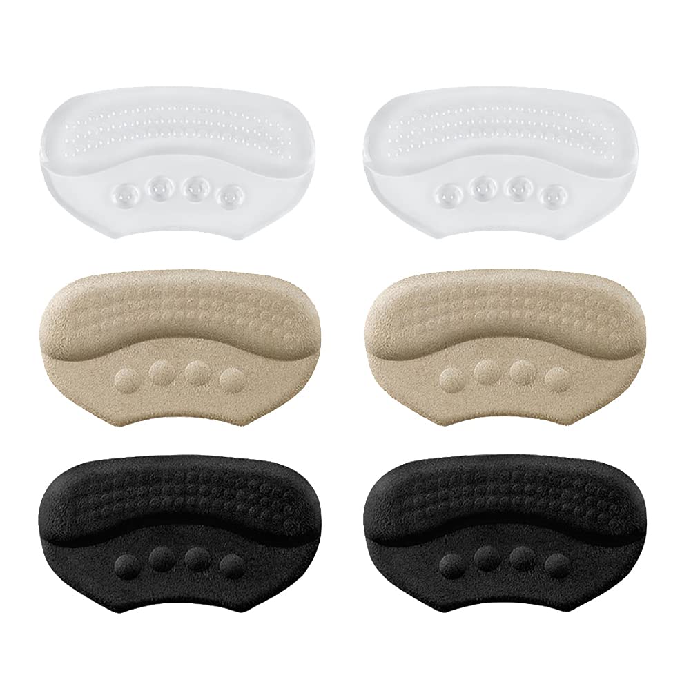 3 paia di cuscinetti per tallone, inserti per scarpe sciolte, autoadesivi, protezioni per tallone, per alleviare il dolore al tallone