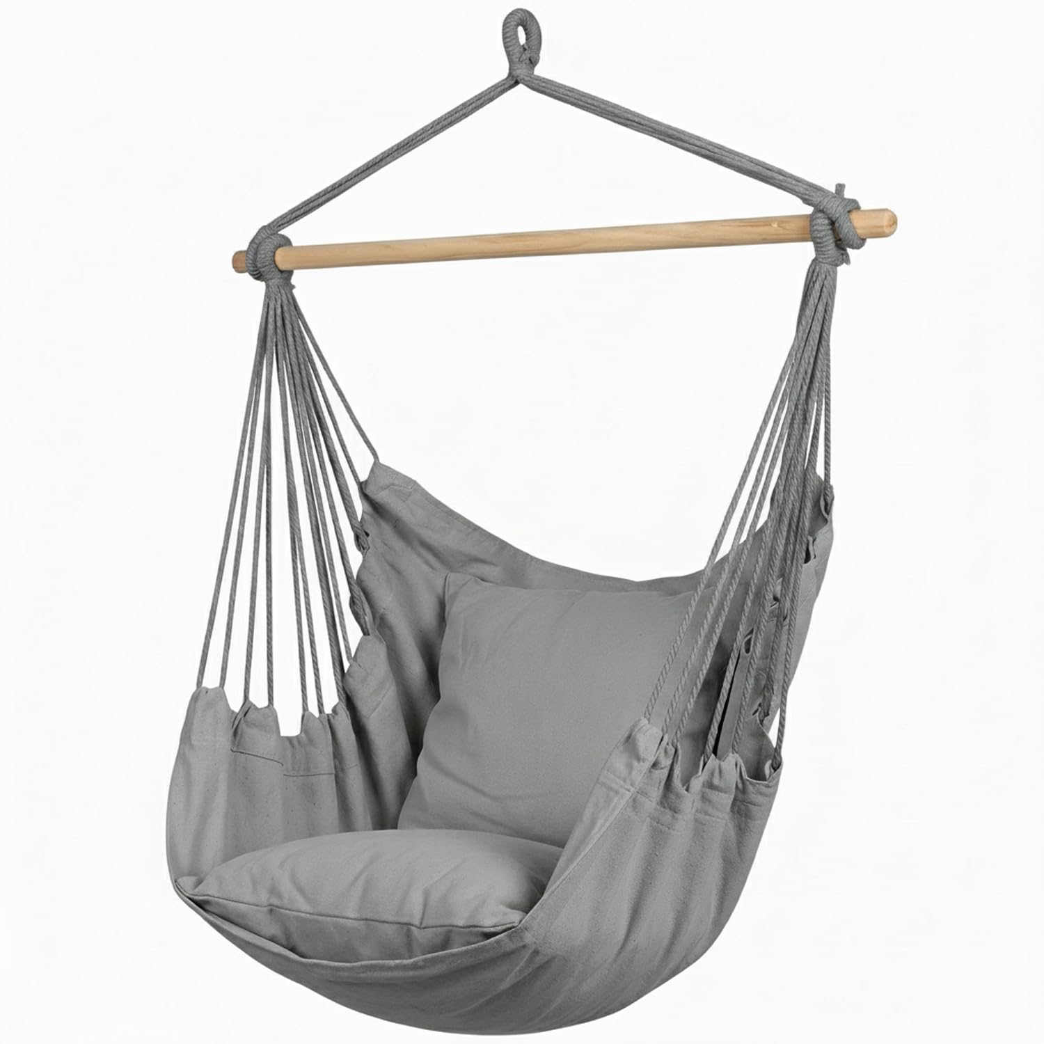 Marvin Amaca Poltrona Sospesa da Giardino Qatar Patio Sedia a Dondolo Seduta Imbottita con cuscini, da Appendere 100X130CM (Grigio)