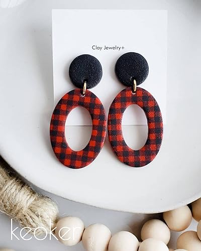 Miniatura 5 de KEOKER Pantalla de seda a cuadros de búfalo para arcilla polimérica, plantillas de pantalla de seda a cuadros para arcilla polimérica, impresión en