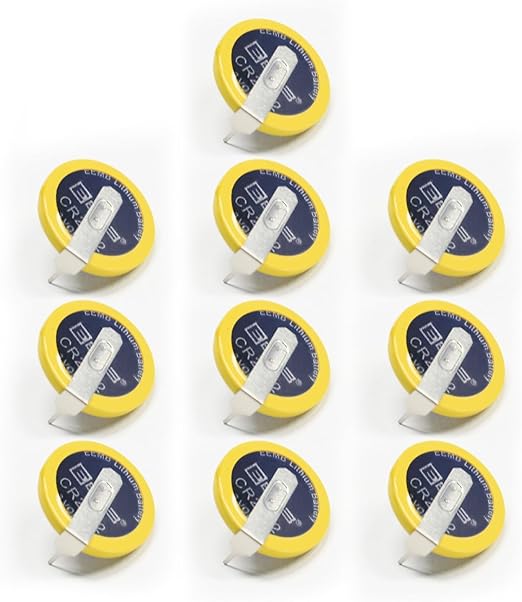 EEMB 10-Pack Tabbed CR2032 Battery CR2032 3V Lithium Battery with Solder Tabs 2032 Coin Cell Lithium Batteries for Sensor, Radio, Gameboy Color Game Replacement