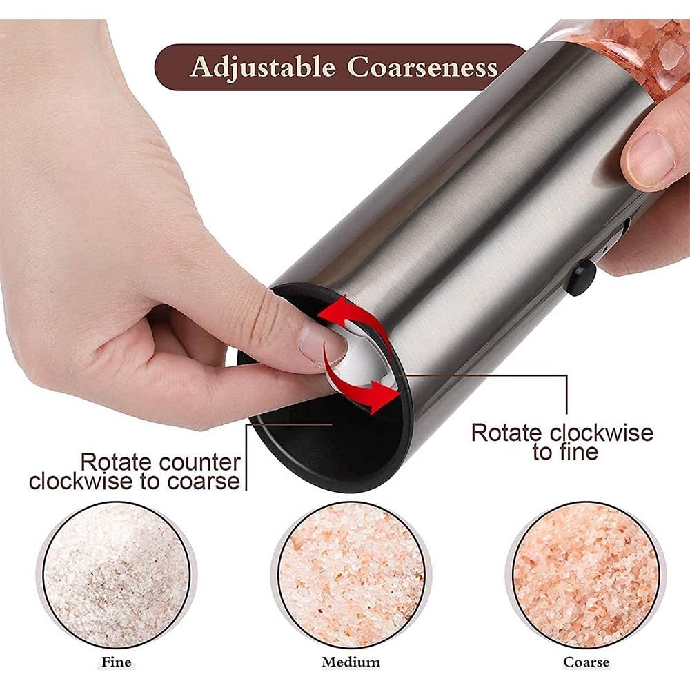 Macinapepe Macina sale e pepe elettrico Set USB ricaricabile Macina pepe elettrico Shaker Macchina automatica for spezie Utensili da cucina Macinapepe(2pcs