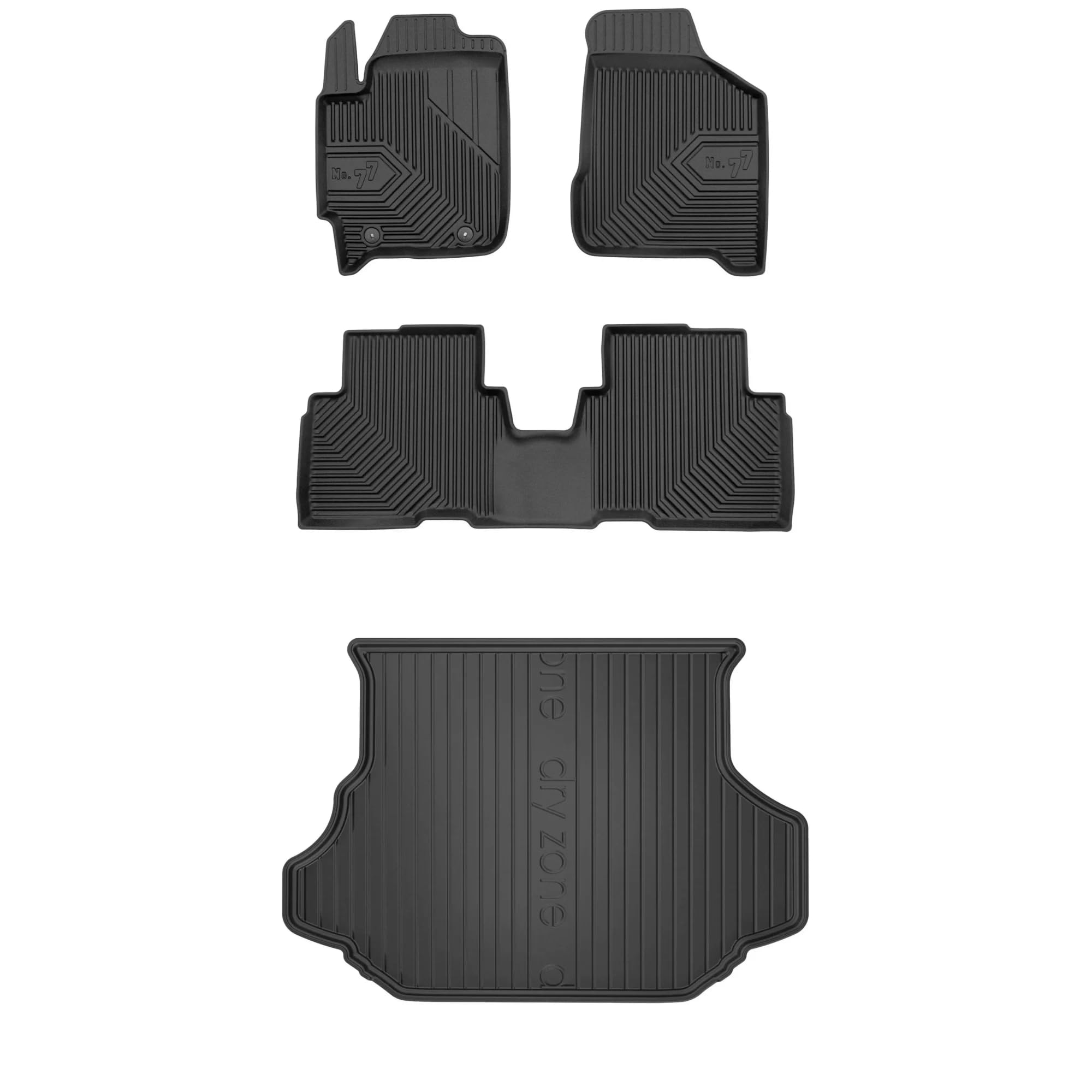 MOTOS Set di tappetini in gomma e tappetini per il bagagliaio per Kia Carens II 2002-2008 Migliorare il comfort di viaggio con tappetino antiscivolo auto 3D- tappetini per tutte le stagioni auto, prot