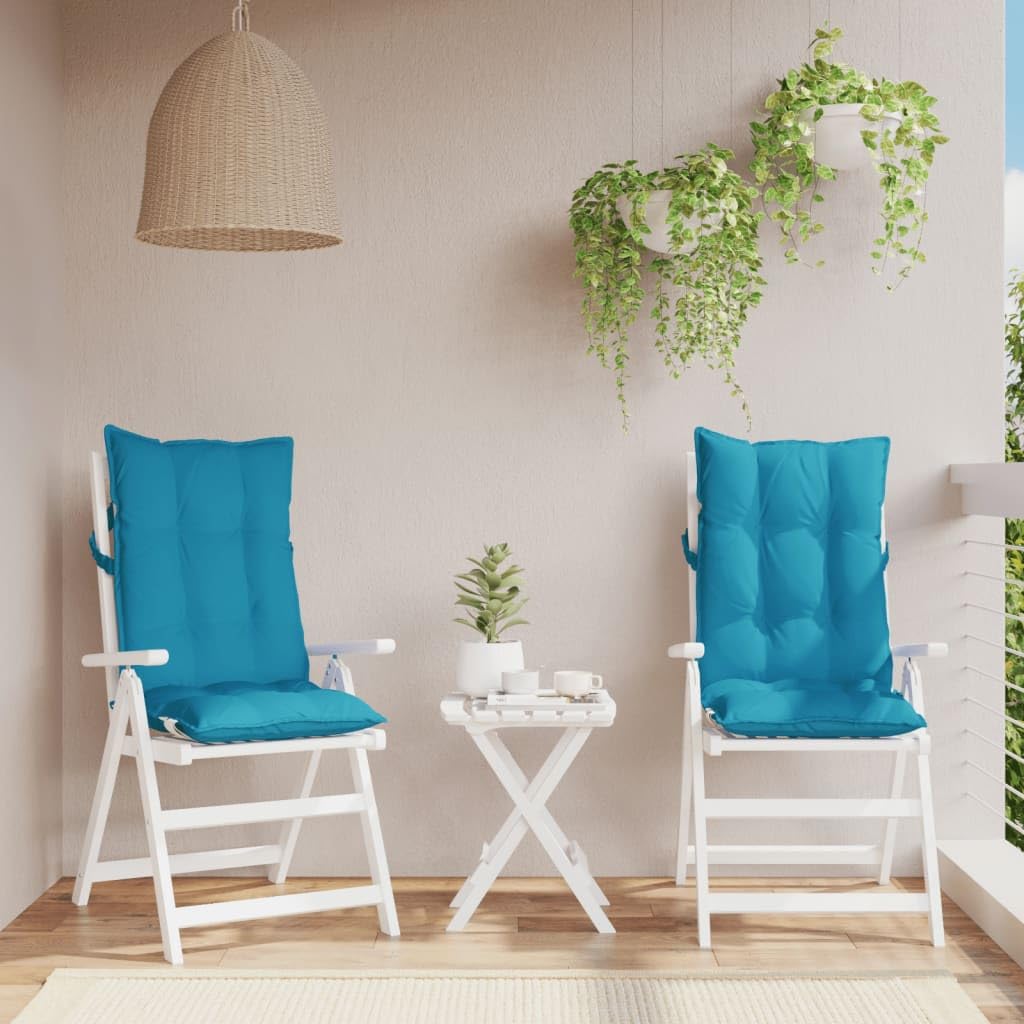 Generico Cuscini Sedia con Schienale Alto 2 pz Blu Chiaro Tessuto Oxford,Casa e Giardino,Arredo,Cuscini per sedie-377614