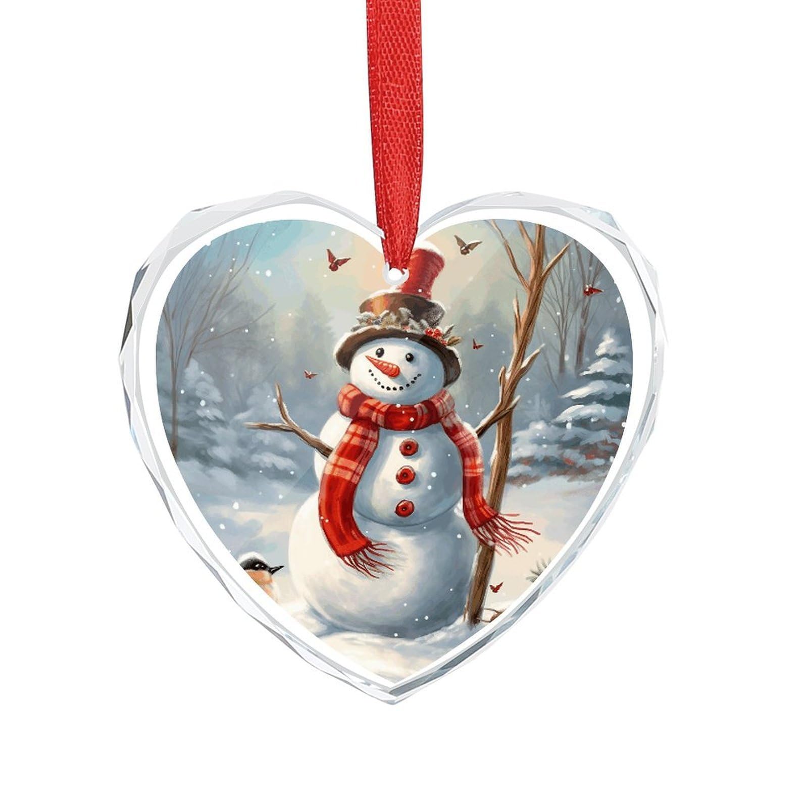 Wsoihfec Style Snowman Christmas Engagement Gifts For Couples, Glass Ornaments Just Married Bridal Shower Decor, Heart Keepsake Decor For Bride & Groom