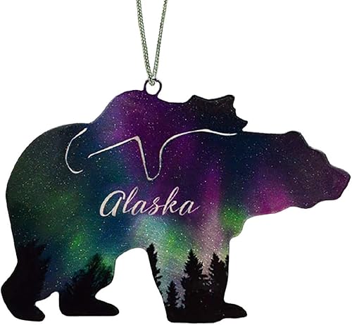 d'ears Adorno de oso y cachorro de fuego y hielo de Alaska, 4 pulgadas, fabricado en los Estados Unidos