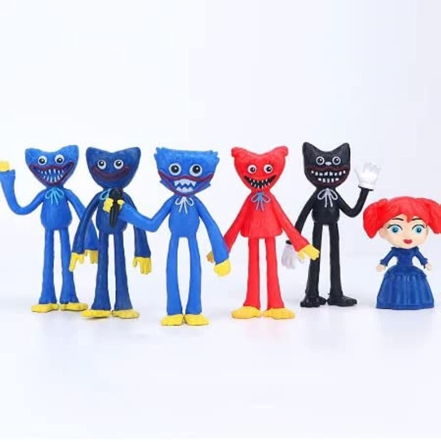 6 Pcs Poppy Play Time Mini Huggy Wuggy Character Figures for Home, Car & Office Decorative Display