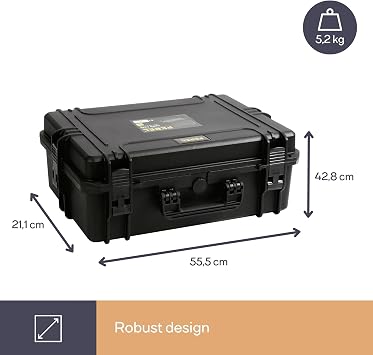Max MAX505S IP67 Rated Waterproof Durable Watertight Equipment Photography with Hard Carry Plastic Case/Pick and Pluck Cubed Foam/Flight Case Tool Box