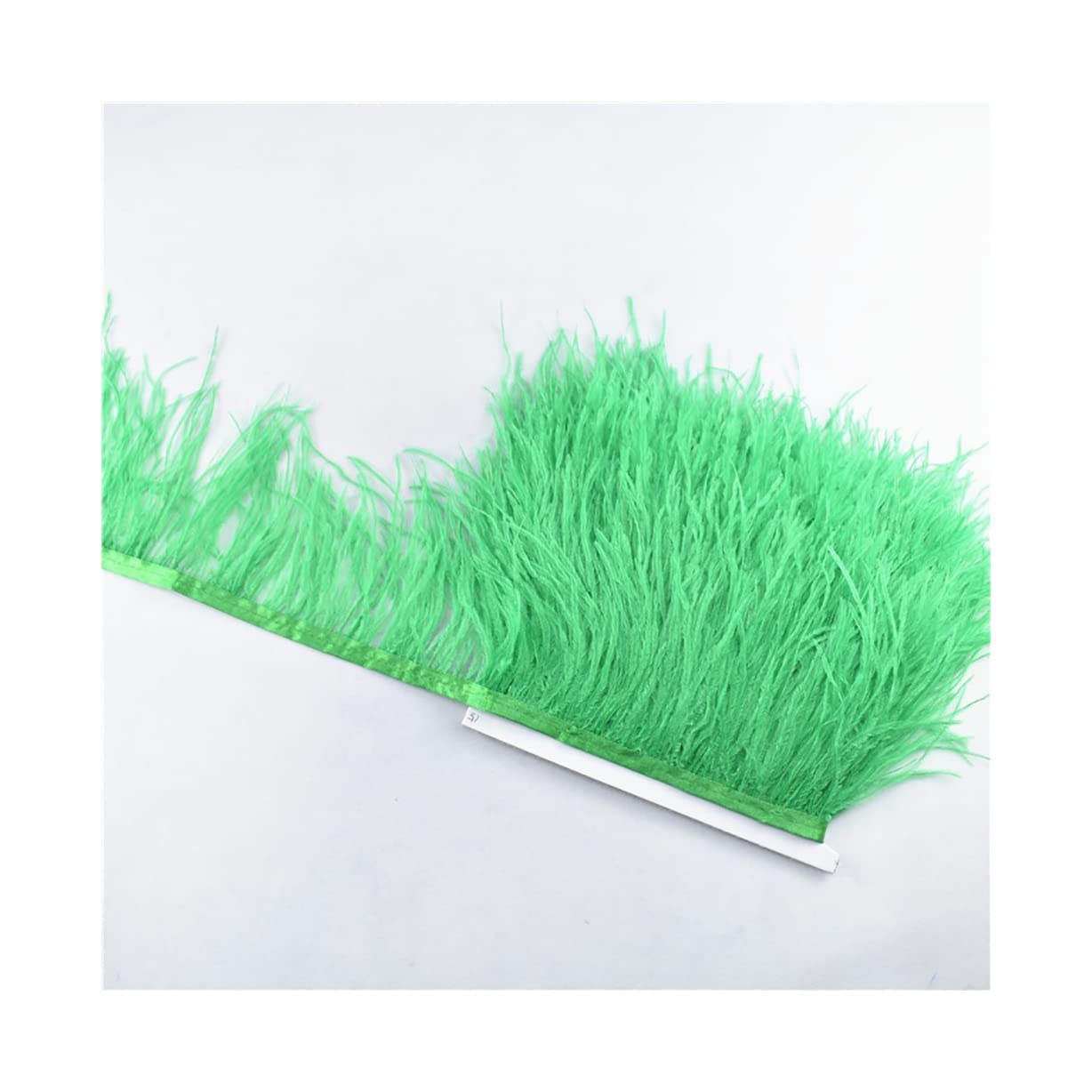 Plumes d'autruche vert herbe 2 yards pour couture et robe de mariée DIY